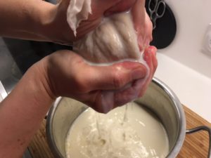 Separating the soy milk from the lees