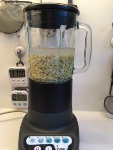 Soy beans in a blender