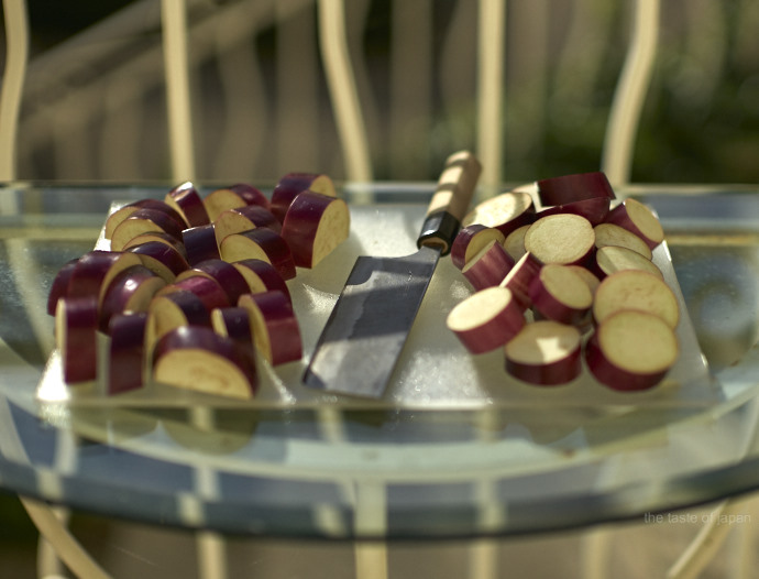 Eggplants cut into chunks